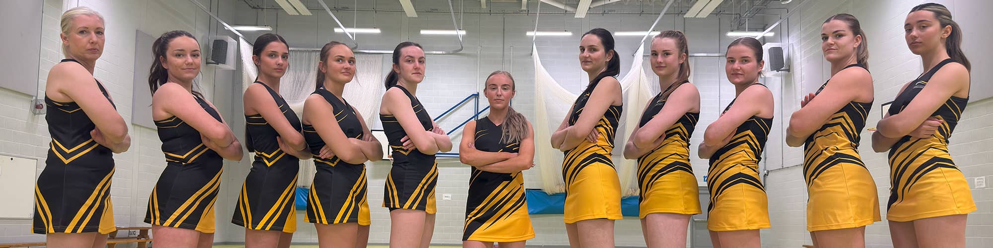 Girls netball team on court