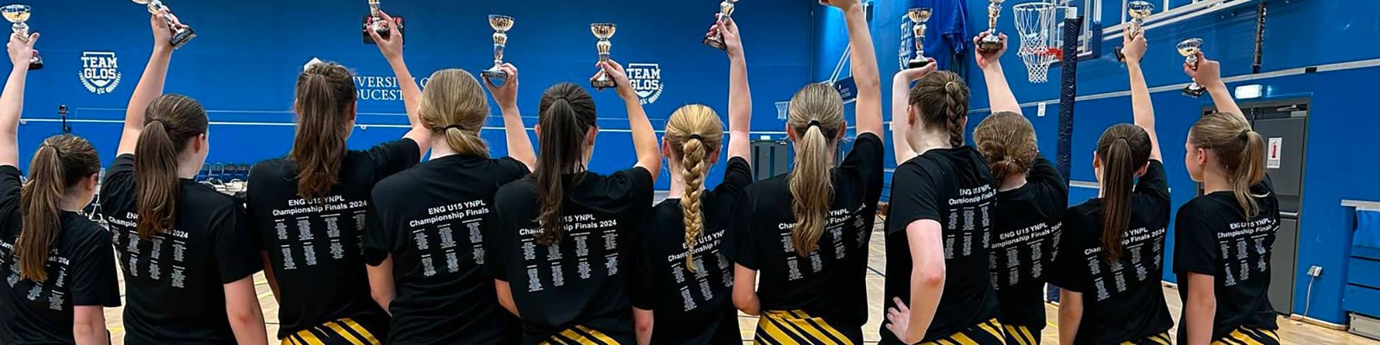 Girls netball team on court