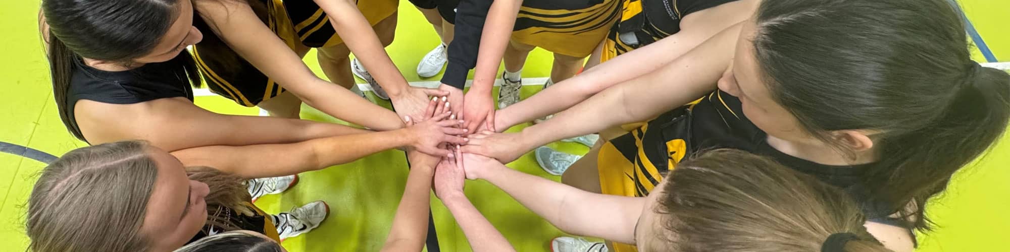 Girls netball team on court