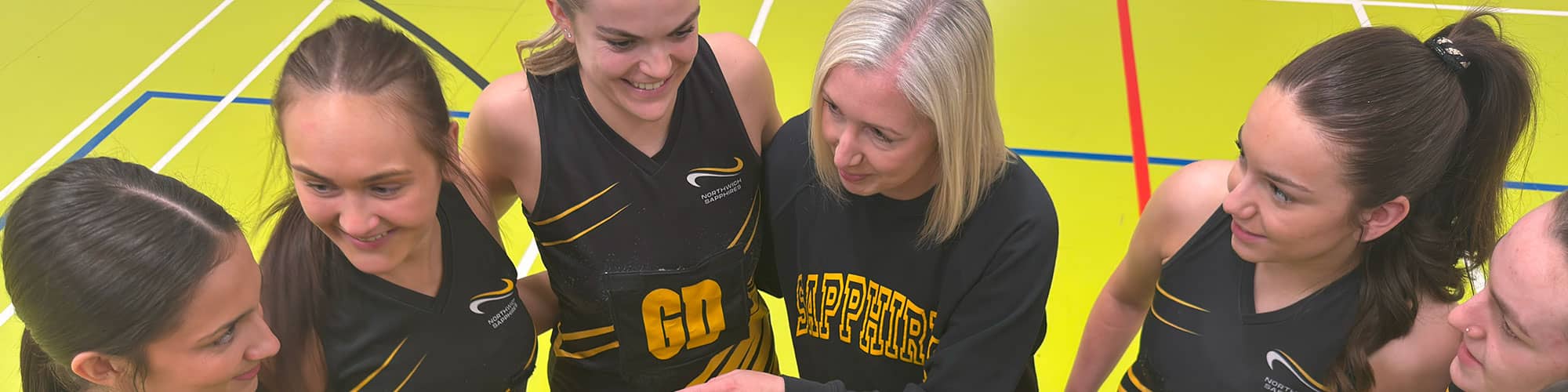 Girls netball team on court
