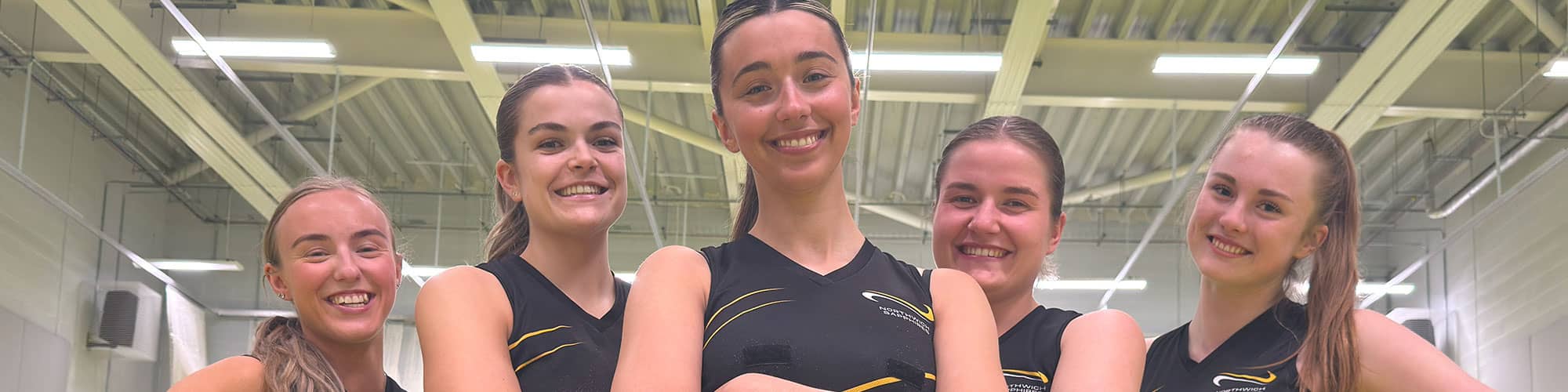 Girls netball team on court