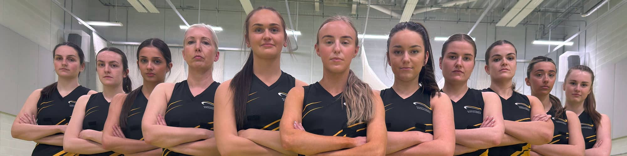 Girls netball team on court