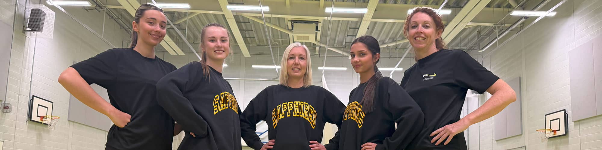 Girls netball team on court